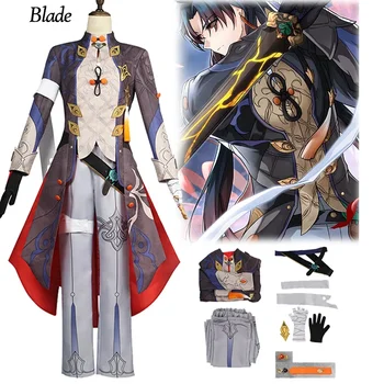 Игра Honkai Star Rail Blade Косплей костюм Парик Комплект Плюс Размер Унисекс Униформа Наряды для вечеринки на Хэллоуин
